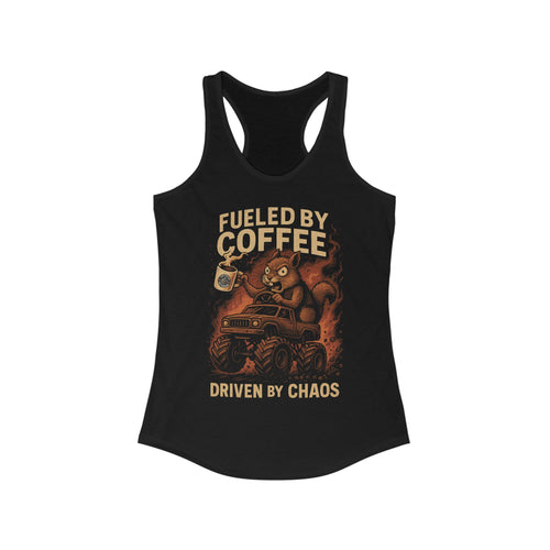 Fueled by Coffee. Driven by Chaos. — Sarge’s Women’s Racerback Tank Top