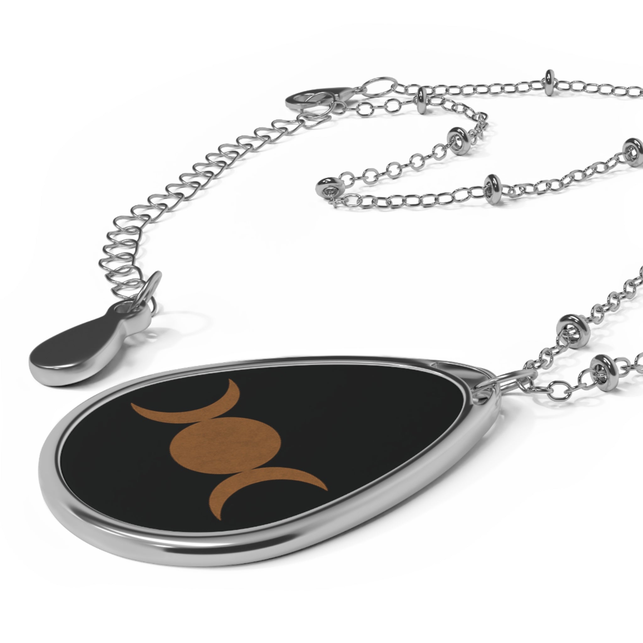 Triple Moon Goddess Necklace : Ellipse Pendant
