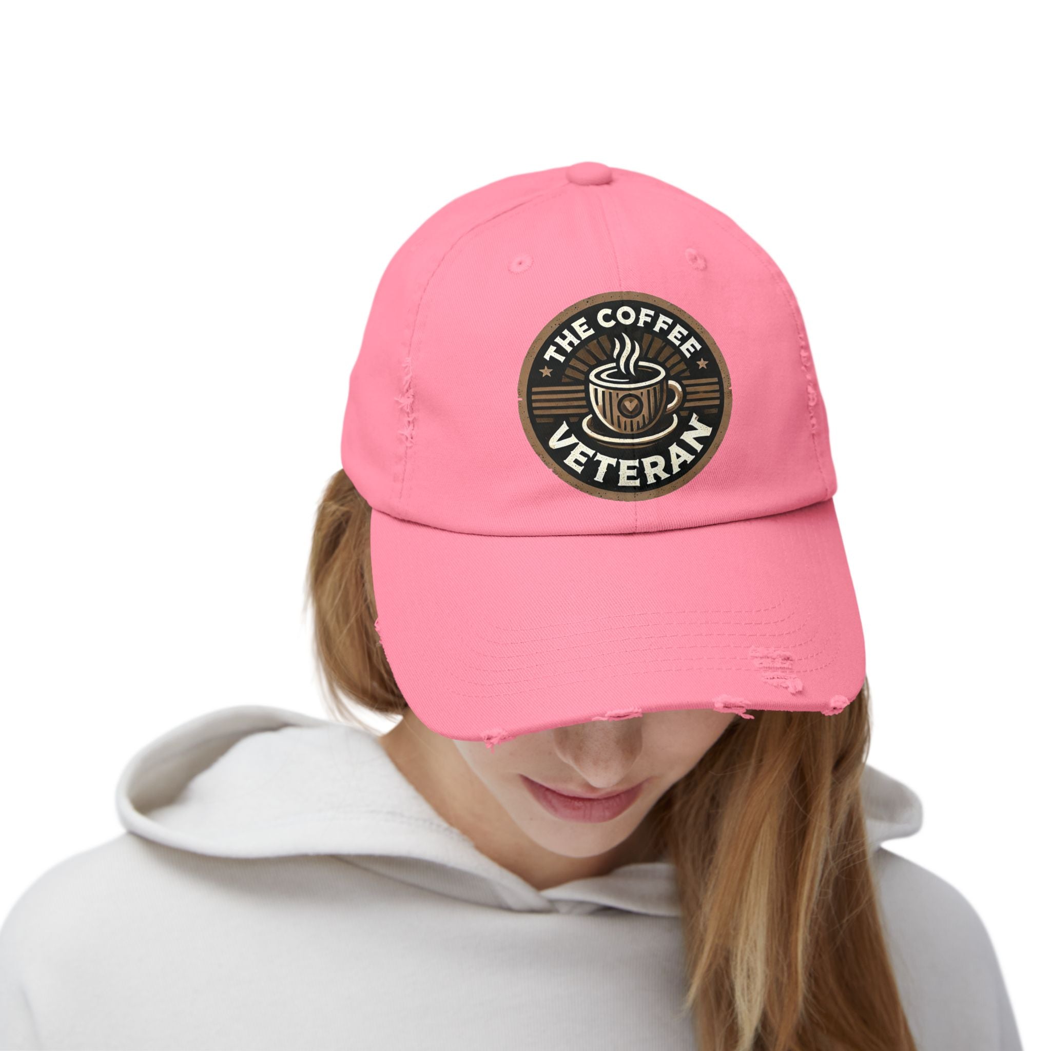 The Coffee Veteran Distressed Cotton Twill Hat (Multiple Colors Avail.)