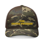 The Coffee Veteran Camo Trucker Hat — Embroidered Operator Edition