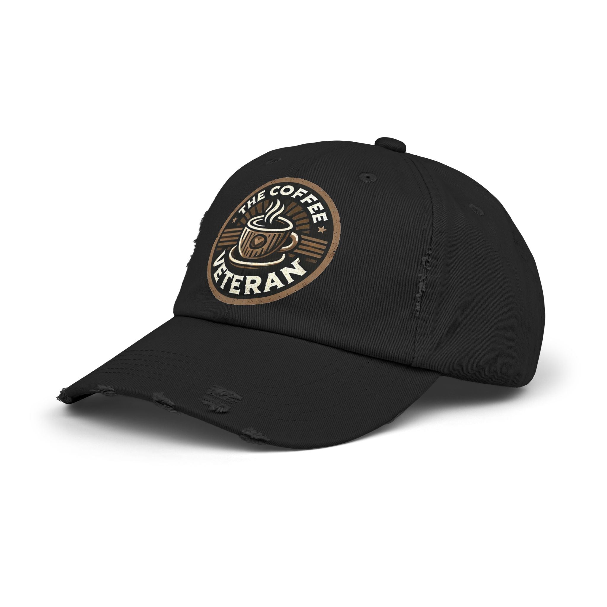 The Coffee Veteran Distressed Cotton Twill Hat (Multiple Colors Avail.)