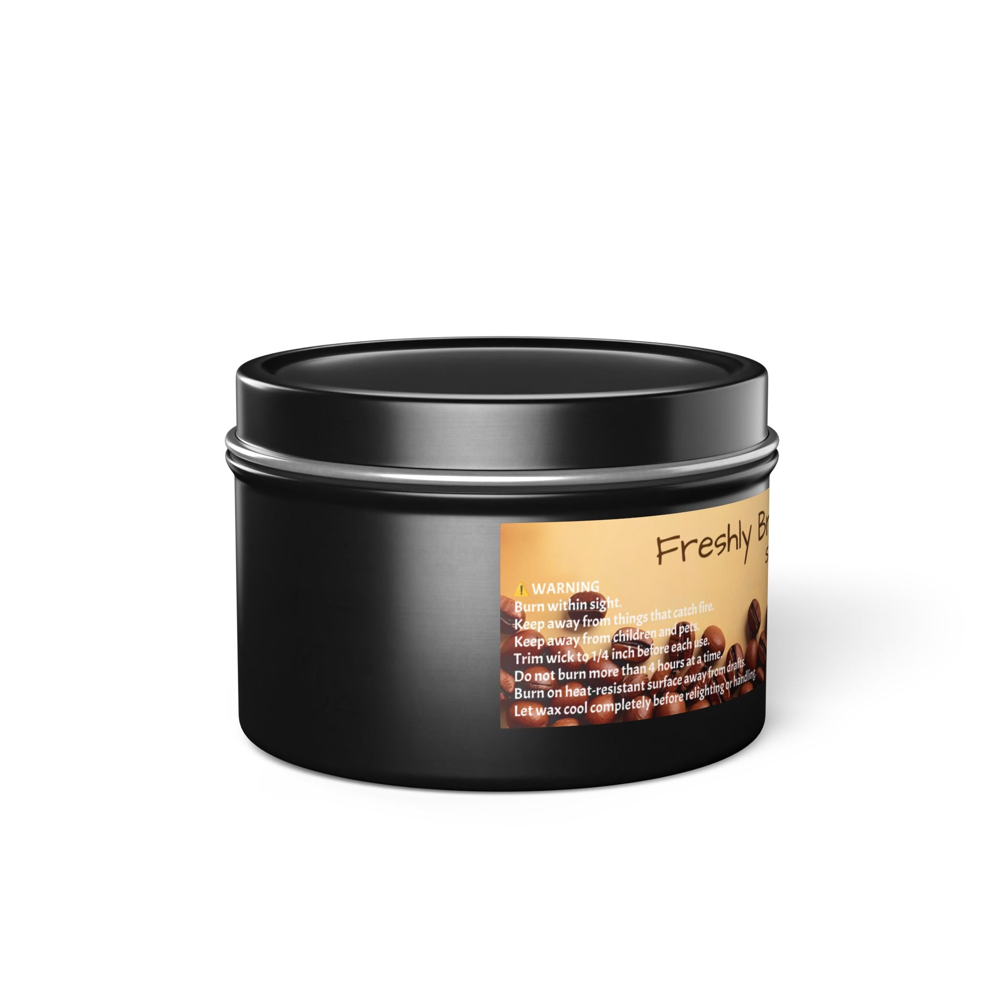 Freshly Brewed Coffee Scented Tin Candle by The Coffee Veteran (4oz and 8oz)