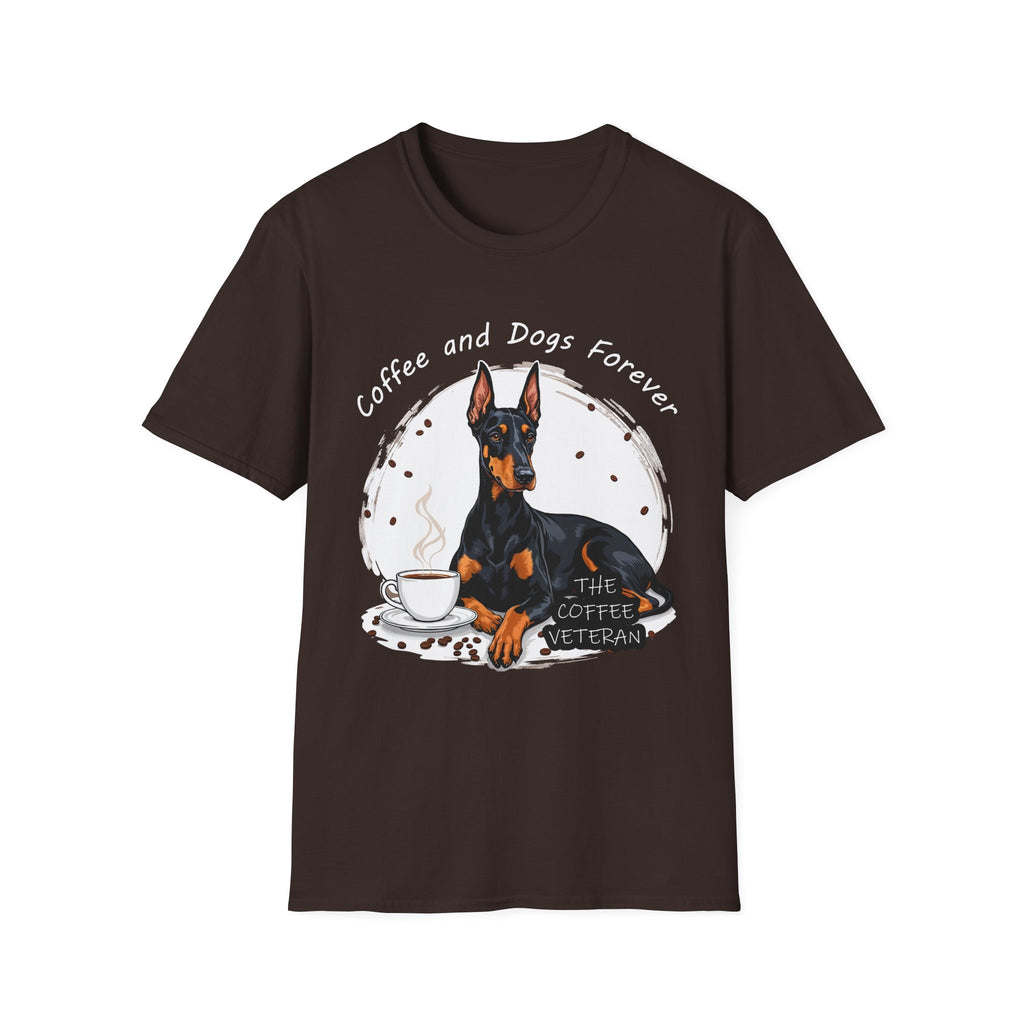 "Coffee and Dogs Forever" T-Shirt by The Coffee Veteran
