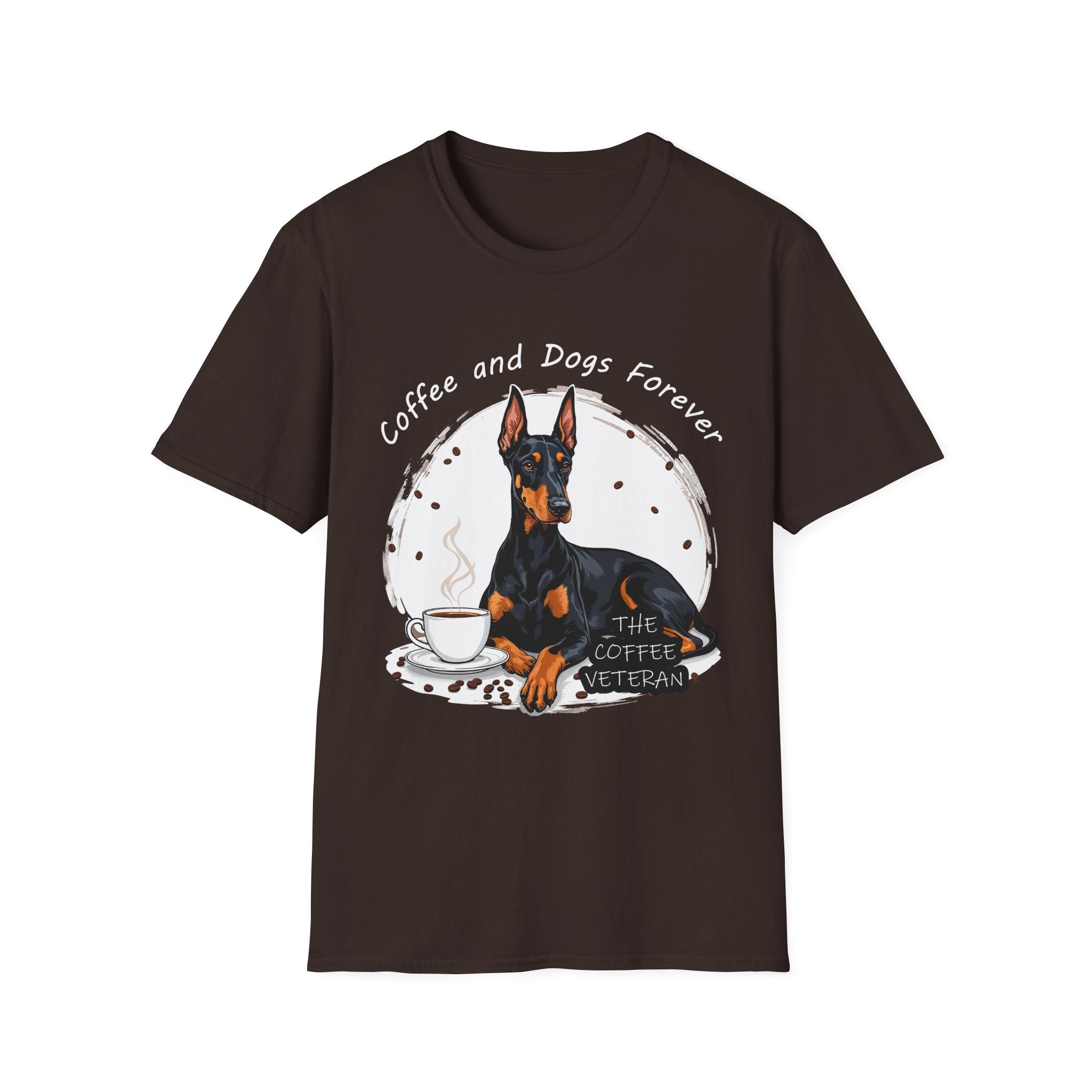 "Coffee and Dogs Forever" T-Shirt by The Coffee Veteran