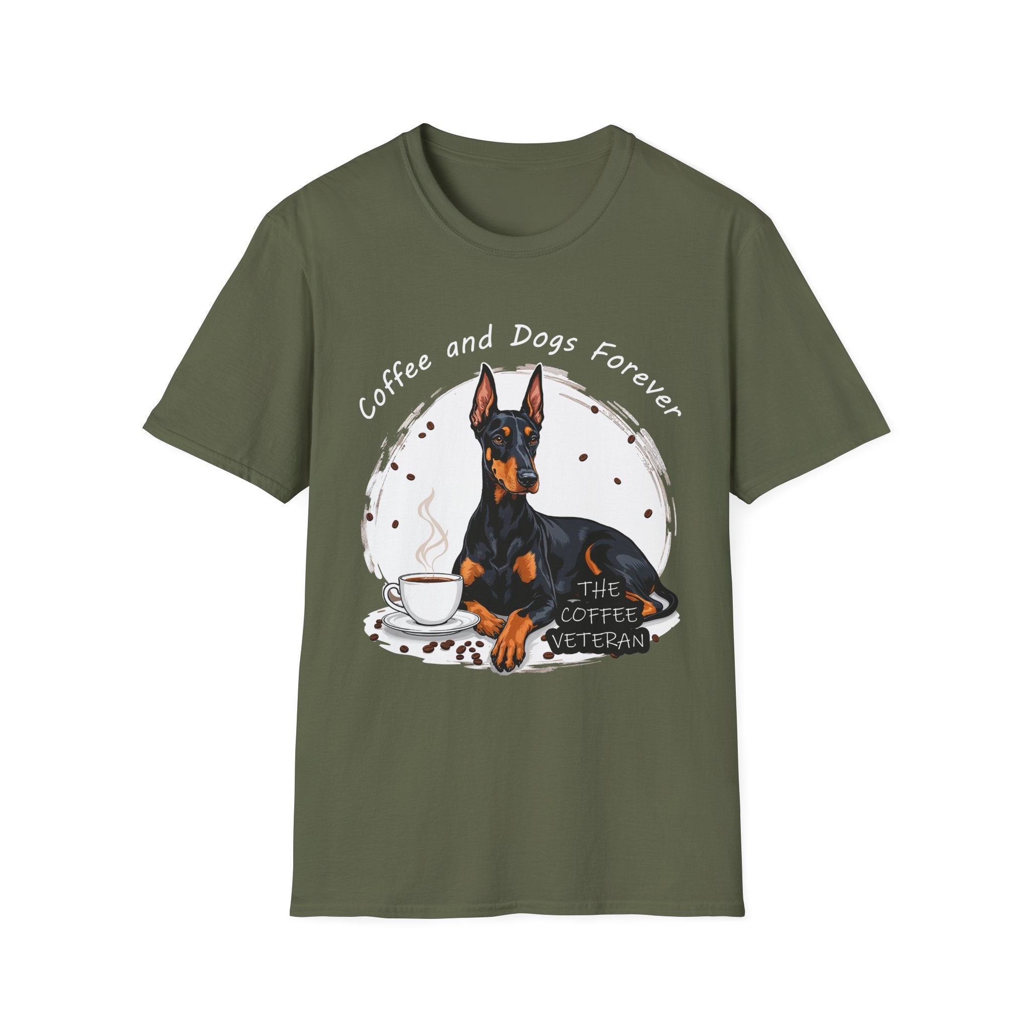 "Coffee and Dogs Forever" T-Shirt by The Coffee Veteran