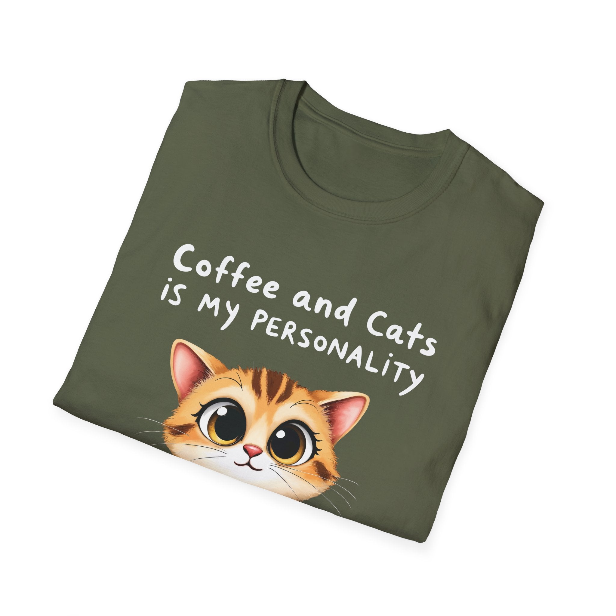 "Coffee and Cats is my Personality" T-Shirt by The Coffee Veteran