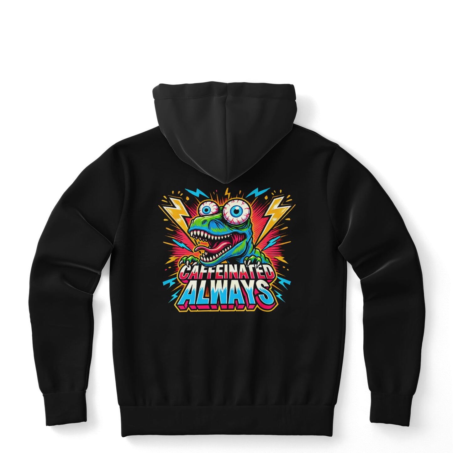 The Coffee Veteran “Caffeinated Always” Dino Hoodie